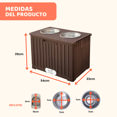 thumbnail image 2 of Comedero y Bebedero Para Perros Grandes Marca MascoAmigo De Material Plastico Con Mueble Para Croquetas Cafe, 2 of 8