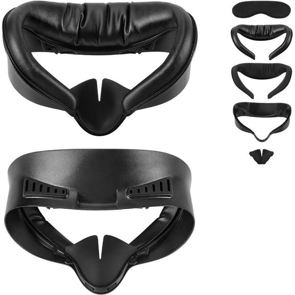 Facial Interface for Meta Quest 3S - Upgraded Wider PU & Ice Silk Face Cover Pads, Anti-Fog, Anti-Light Leakage VR Headset Accessories for Oculus with Lens Protector Cushion