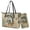 Beige-Horse Mandala Flowers, variant on Kuiaobaty French Bulldog Print Tote Bag for Women, Paw Print Leather Satchel Handbag 2pcs with Zipper Closure, Large Capacity Handbag and Wallet Purse for Travel, Brown