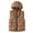 Coffee, variant on Boys Girls Hooded Puffer Vest Zip up Lightweight Windproof Sleeveless Winter Jackets Kids Quilted Zipper Pockets Coats