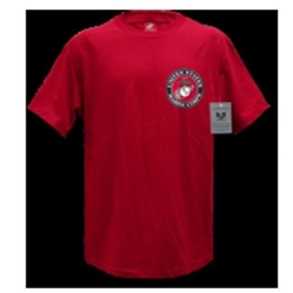 Rapid Dominance Basic Military T-Shirt, Marine Emb, Cardinal, Extra Large