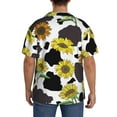 thumbnail image 5 of Disketp Men's Hawaiian Black Cow Print Print Shirts Button Down Holiday Beach Shirts-4X-Large, 5 of 7