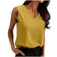 thumbnail image 2 of HongQid Womens Cotton Linen Tank Tops V Neck Casual Cami Sleeveless Blouses Summer Basic Shirt, 2 of 9