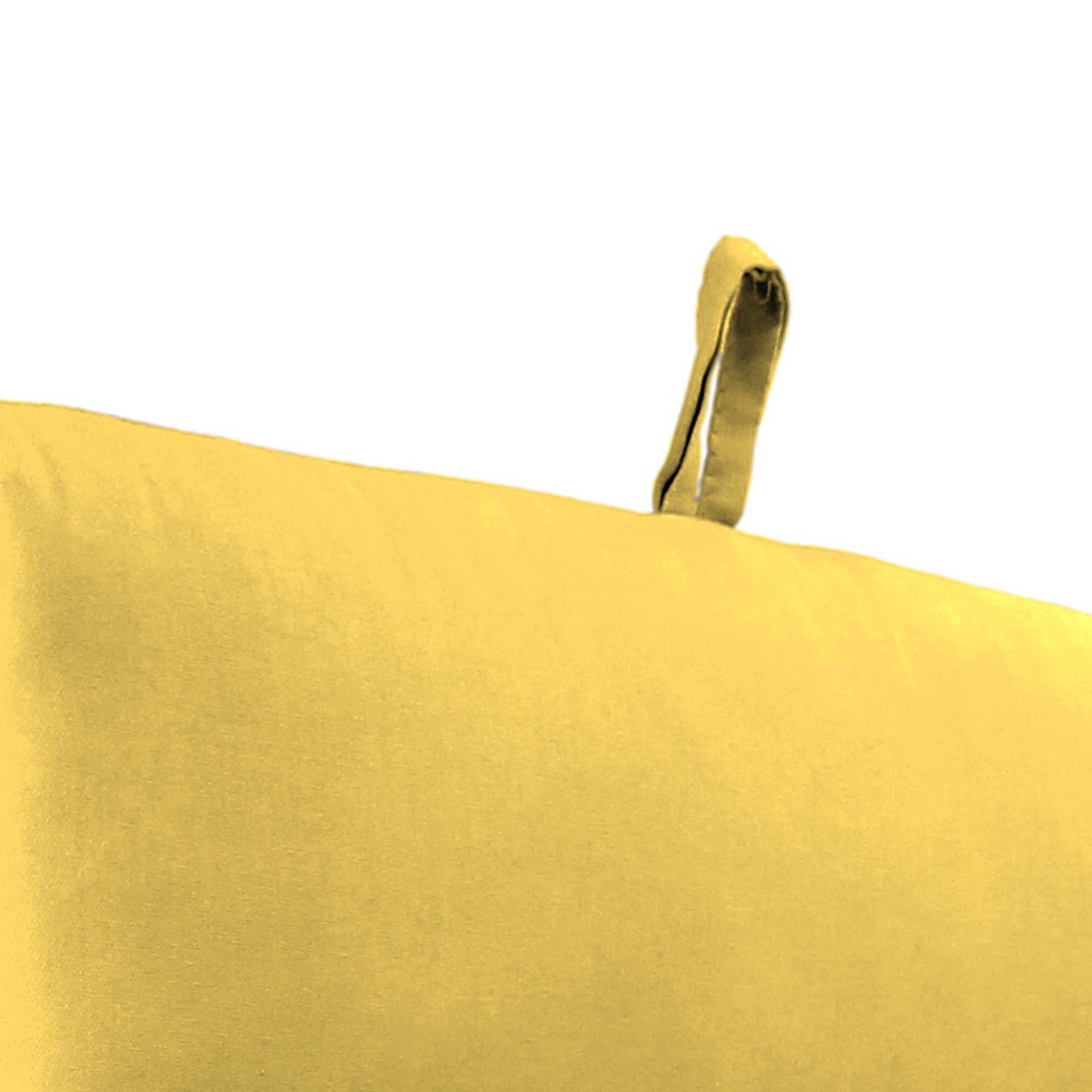 Jordan Manufacturing 44" x 22" Sunray Yellow Solid Rectangular Outdoor Chair Cushion with Ties and Hanger Loop