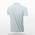 thumbnail image 4 of Quinlirra Men's T-shirts with pockets Men's Summer Lapel Solid Button Daily Casual Outdoor Shirt/T-shirt, 4 of 5