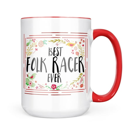

Neonblond Happy Floral Border Folk Racer Mug gift for Coffee Tea lovers