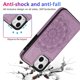thumbnail image 3 of Funda para iPhone 14 con tarjetero de piel sintética con estampado de flores de datura, 3 of 5