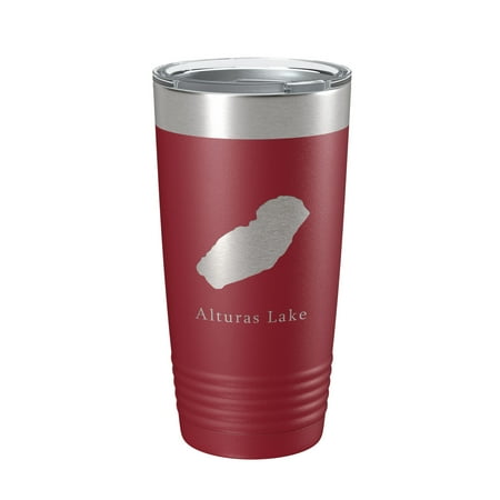 

Alturas Lake Map Tumbler Travel Mug Insulated Laser Engraved Coffee Cup Idaho 20 oz Maroon