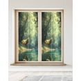 thumbnail image 2 of Window Privacy Film Green Forest Deer Stained Glass Window Film Decorative Sun Block Window Cover Fantasy Vintage Nature Scenery Window Clings Static Adhesive Sticker for Bathroom 23.6"x59", 2 of 7