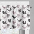 thumbnail image 5 of Ambesonne Rooster Valance & Curtain, Cockerel Chicken Poultry, 55"x36", Charcoal Grey Pale Mauve, 5 of 7