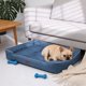thumbnail image 4 of Cama rectangular impermeable y antideslizante para perros, suave y cómoda, para perros pequeños y gatos de menos de 25 kg, para interiores y exteriores, acogedora y cómoda, de tela., 4 of 6