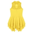 thumbnail image 5 of iixpin Kids Girls Shiny Sleeveless Figure Ice Skating Dress Ballet Lyrical Dancewear Modern Dance Performance Costume Yellow 12, 5 of 6
