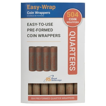 Automatic Coin Wrap - Royal Sovereign Preformed 504 Quarter Coin Wrapper FEDERAL & ABA COMPLIANT