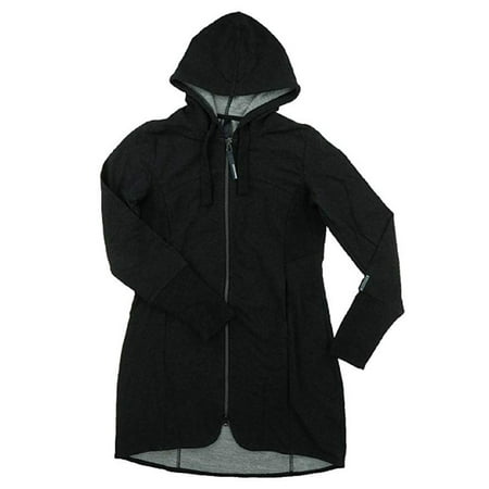 Length Charcoal Top Coat - Mondetta Women's Andrea Full Zip Long Length Hooded Jacket - Charcoal Heather(Medium)