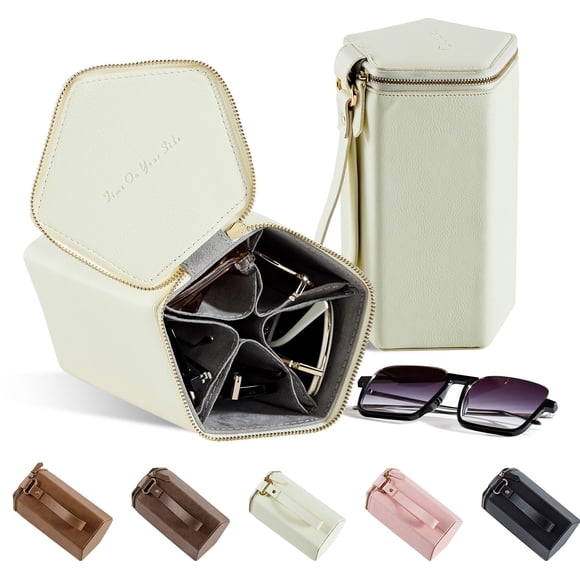 Organizador de Estuche de Viaje para Gafas Cloudever 5 Compartimentos Marfil