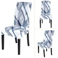 thumbnail image 5 of Printed Dining Room Chair Covers Set of 6, Stretch Kitchen Chair Covers Washable Parsons Chair Slipcover Removable Dining Chair Protectors for Hotel,Ceremony(Blue/White), 5 of 6
