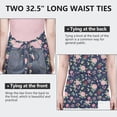 thumbnail image 6 of Pioneer Flower Floral Print Pattern Apron for Women and Men, Cotton Linen Waterproof with Pockets, Adjustable, 33x27 Inch for Kitchen, Gardening, BBQ, Salon, 6 of 6
