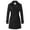 Black, variant on Women's Classic Double Breasted Pea Coat Winter Mid-Long Slim Trench Coat with Belt Dark Grey X-Large