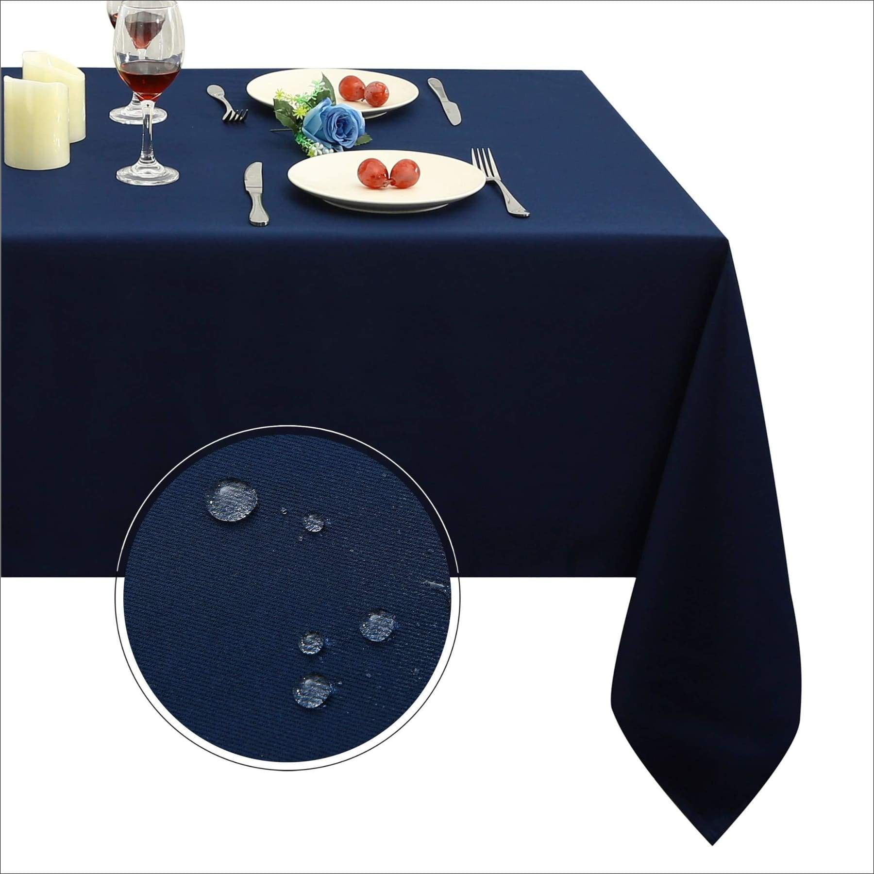 Obstal Rectangle Table Cloth, Oil-Proof Spill-Proof and Water Resistance  Microfiber Tablecloth, Decorative Fabric Table Cover for Outdoor and Indoor  Use (Navy Blue, 60 x 84 Inch) 60x84 Inch Navy Blue - Walmart.com