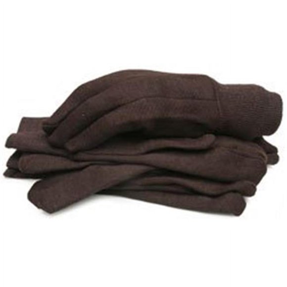 BlackCanyon Outfitters 65090_L3B Brown Jersey Gloves with Knit Wrist - Large 3 Pair