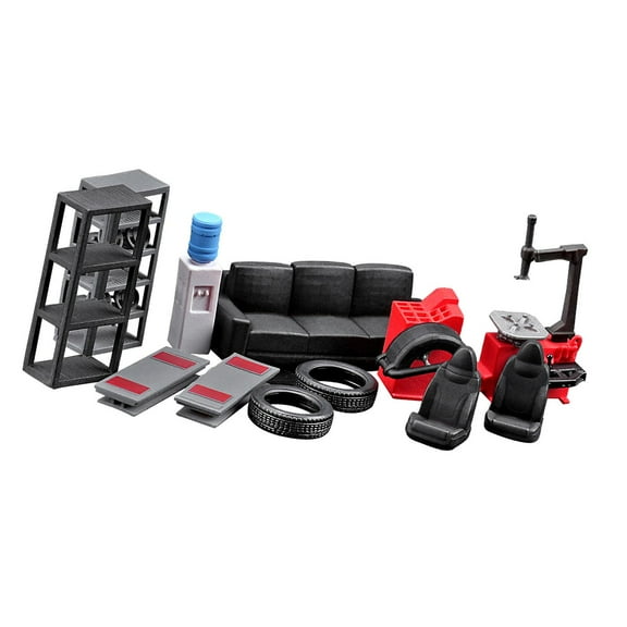 Kuntesetty 12Pcs Simulating Car Maintenance Tool Model Resin for 1: 64 Miniature Scenes