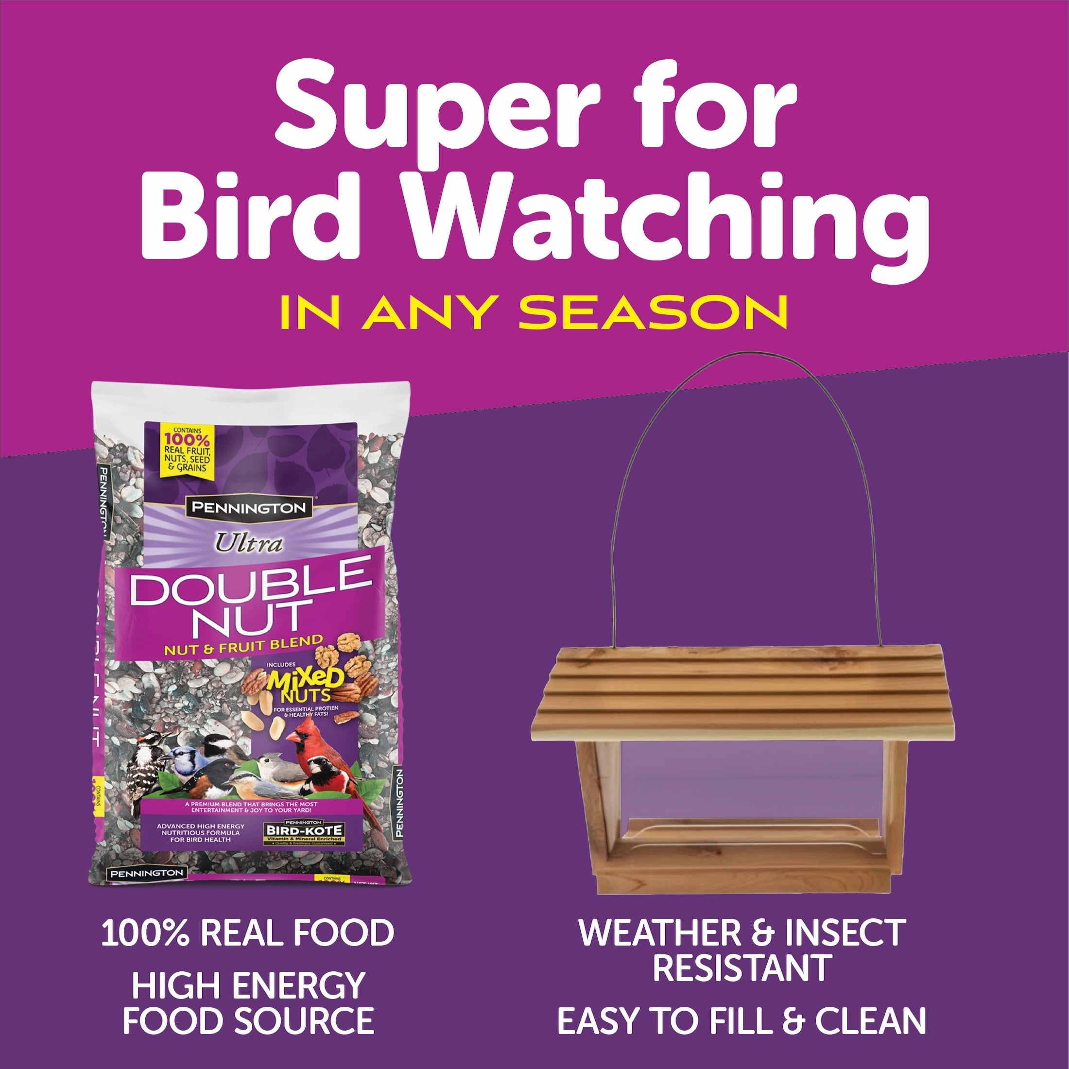 Pennington Natures Friend 3lb Capacity  Wild Bird Starter Kit with Bird Feeder and Feed