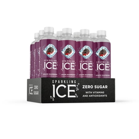 Sparkling Ice® Naturally Flavored Sparkling Water, Grape Raspberry 17 Fl Oz, (Pack of 12)