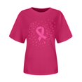 thumbnail image 5 of IMENGL Tops for Women Short Sleeve Casual Breast Cancer Awareness Ribbon Print Tee Comfortable Round Neck Daily Loose Basic Women's Short Sleeve T Shirts,M-XXXL, 5 of 5