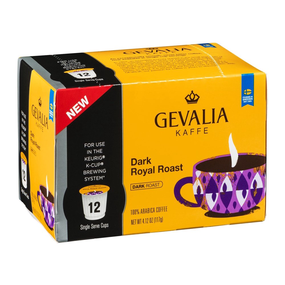 Gevalia Kaffe 100 Arabica Coffee Single Serve KCups Dark Royal Roast