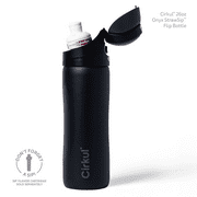 Cirkul 26oz StrawSip Flip Water Bottle, Stainless Steel, Double Wall Insulated, Onyx (Black)
