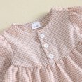 thumbnail image 6 of Cjfdfy Toddler Baby Girl Plaid Fall Outfits Lace Trim Long Sleeve Button Plaid Tops Elastic Pants Sets Soft Double Gauze Outfit Little Baby Gingham Fall Winter Outfit 0-3Y, 6 of 9