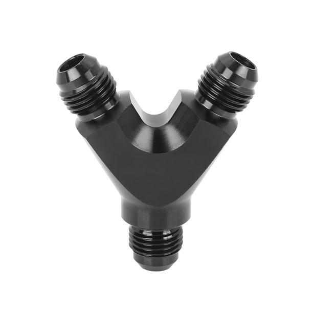 Conector Giratorio de Línea tubo de Combustible Unique Bargains AN6 3 Vías aleación negro