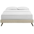 thumbnail image 5 of Modern Contemporary Urban Design Bedroom King Size Platform Bed Frame, Fabric, Beige, 5 of 5