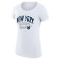 thumbnail image 2 of Women's G-III 4Her by Carl Banks  White New York Yankees Filigree Team Fitted T-Shirt, 2 of 3