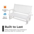 thumbnail image 2 of Innovaze Polywood HIPS Patio Glider with Cup Holders, All-Weather Resistant for Outdoor, Porch Garden, Heavy Duty 900 LBS (3-seater, White), 2 of 9