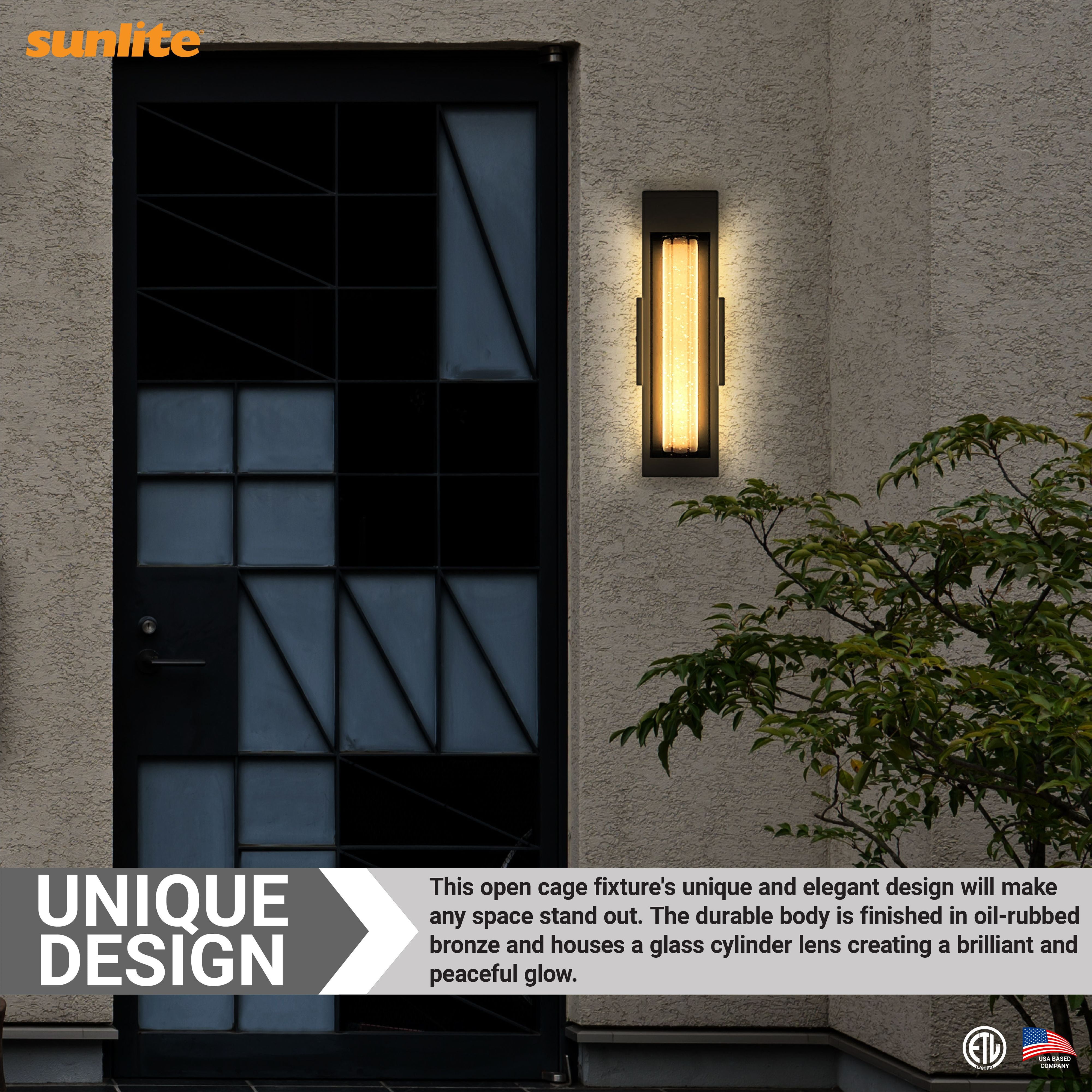Sunlite LED Cage Raindrop Wall Sconce Light Fixture, 12 Watts, 500 Lumens, Color Selectable 30K/40K/50K, Dimmable, 120V, ETL Listed, Oil Rubbed Bronze, For Patios, Garage & Entryway Use