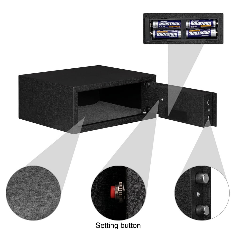 Lowestbest Steel Plate Electronic Code Safe, Valuables Safe for Private Household or Commercial Use, Black