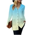 thumbnail image 5 of GEWSEY Cardigan Sweaters for Women Lightweight Open Front Long Sleeve Cardigan with Pocketes Fall Trendy Gradient Clothes (Light Blue, XL), 5 of 8