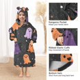 thumbnail image 3 of FORMRS Wearable Blanket Hoodie with Sleeves for Kids Cozy Flannel Sweatshirt, Halloween Orange Ghosts, 3 of 7