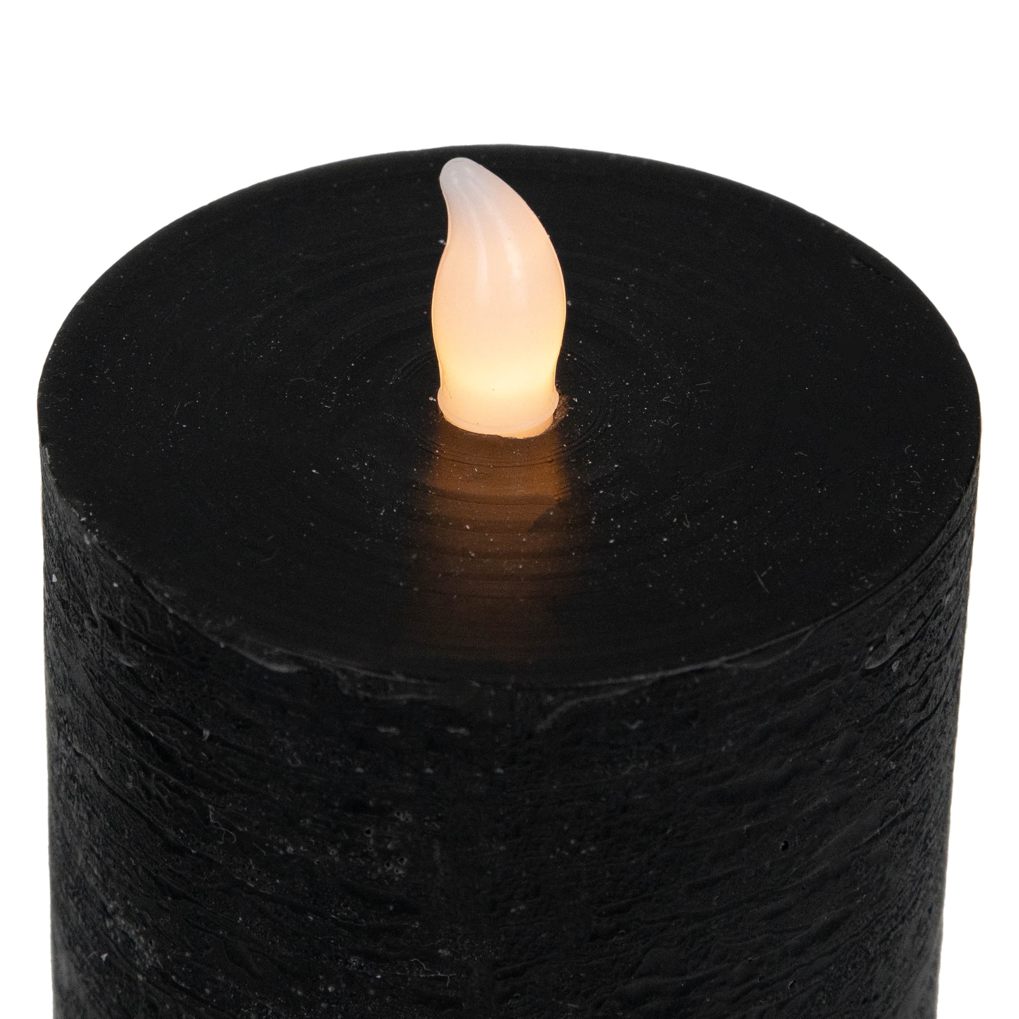 Northlight Black LED Flameless Flickering Wax Pillar Halloween Candles - 8" - Set of 3
