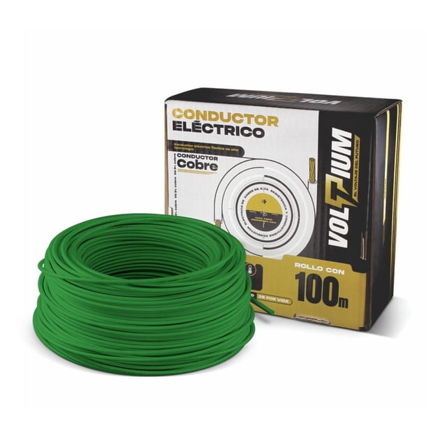 Cable Eléctrico Voltium Thw-ls / Thhw-ls, Calibre 12 Verde 100% Cobre 100m