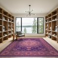 thumbnail image 2 of ODIKA 9'x12' Washable Area Rug Purple Delicate Pink Border Balanced Decorative Furry Quilted for Dining Room, Basement, Large Office, Non-Slip Chair-Friendly, 2 of 7