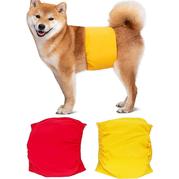 Dog Diapers Reusable Washable Dog Belly Bands 2 Pack Durable