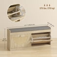 thumbnail image 3 of HOMCOM Shoe Bench with Flip Doors, Boho Entryway Bench, Natural Wood, 3 of 10