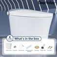 thumbnail image 3 of 1.28 GPF Elongated Smart Toilet Bidet in White with Auto Open/Close Flush, Warm Water, UV Sterilization, Deodorization, 3 of 23