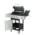 thumbnail image 3 of YIYADO 3-Burner Propane Gas Grill with Side Burner with Enameled Cast Iron Cooking Grid, Stainless Steel Grill, Black, 37230BTU, 3 of 6