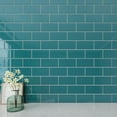 thumbnail image 4 of Giorbello Glass Subway Backsplash Tile, 3 x 6, Dark Teal, 4 of 4