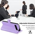 thumbnail image 7 of ELEHOLD Zipper Wallet Case for Google Pixel 7 Pro with Card Slots Zipper Pocket Kickstand Crossbody Shoulder Strap Wrist Strap Premium Flip Leather Wallet Purse Case,Purple, 7 of 7