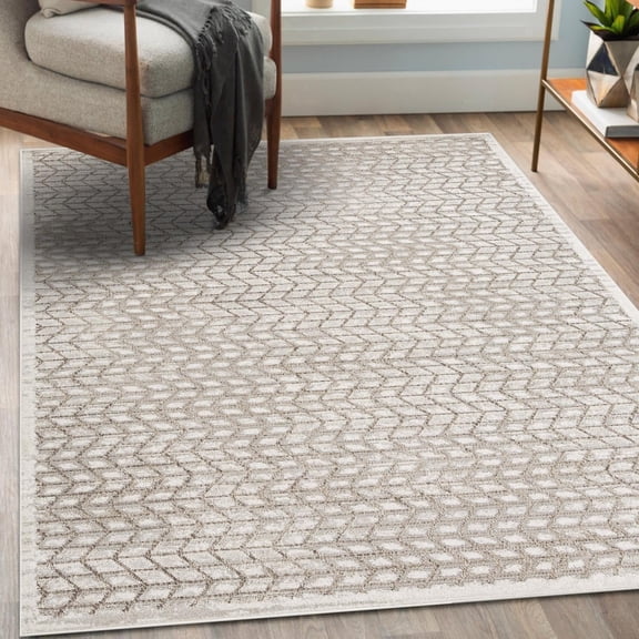 Luxe Weavers Geometric Chevron Mushroom 5x7 Area Rug