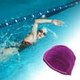 thumbnail image 2 of Unique Bargains 1 Pc Elasticity Swim Cap 5.51"x8.66" Purple, 2 of 6